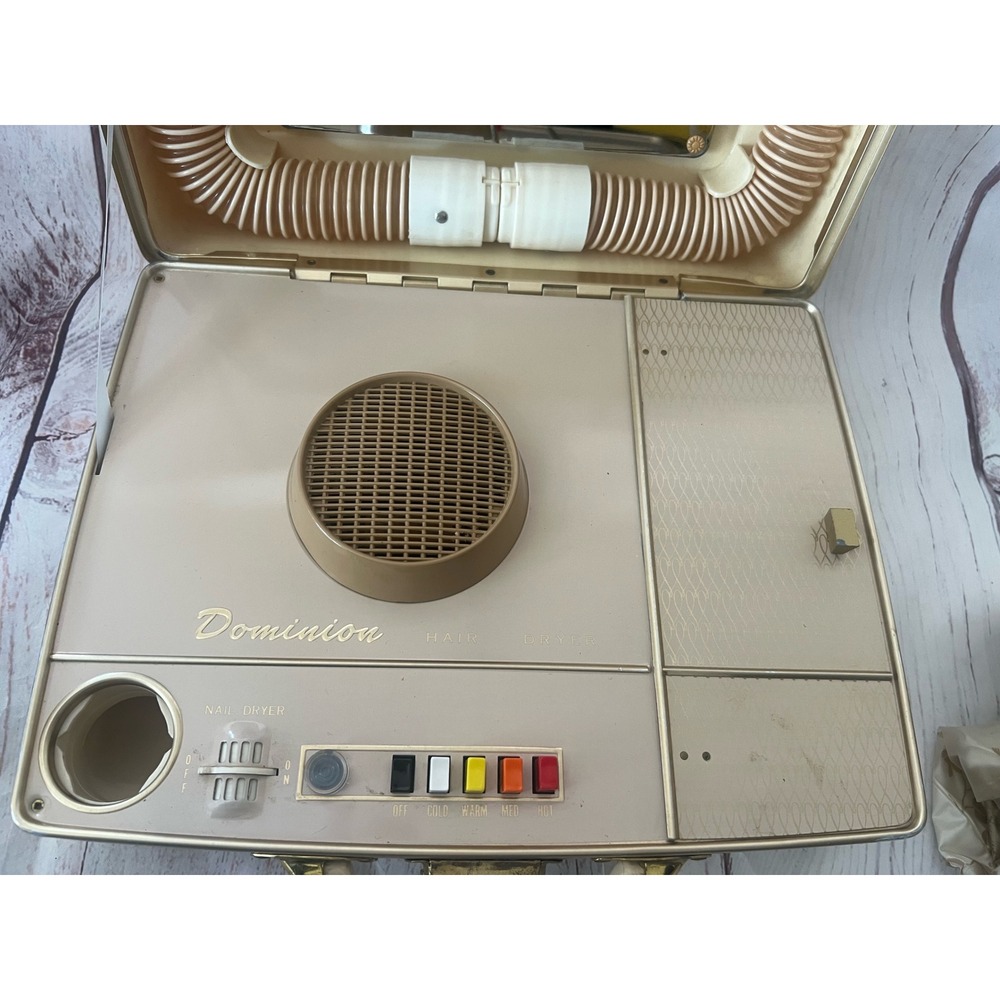Dominion Electric Hair Dryer Vanity Case Model 1805C Vintage Retro Beauty - Picture 3 of 12